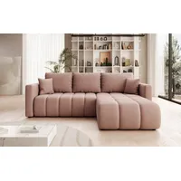 Luxusbetten24 Schlafsofa Designer Sofa Beatrice L in Stoff, mit Schlaffunktion und Stauraum rosa