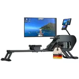 Skandika Rudergerät Nemo III Hybrid | Wasser- und Magnetwiderstand, | 15 Programme, schwarz No Size