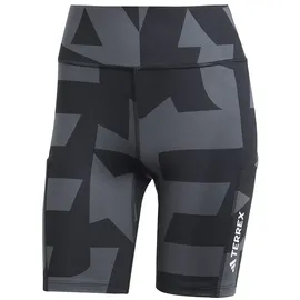 adidas Terrex Multi 8-Inch Printed kurze Leggings Carbon/Black/Black/Black S