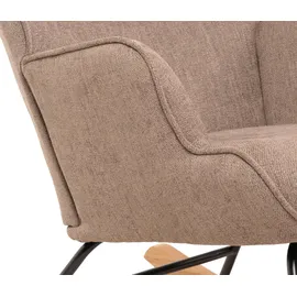 Mendler Schaukelstuhl HWC-N14 Stoff/Textil 320 g/m2 80 x 100 x 80 cm Braun