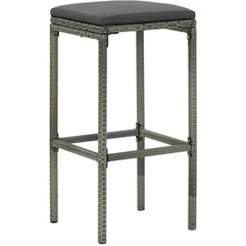 vidaXL 5-tlg. Gartenbar-Set mit Kissen Poly Rattan Grau