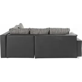 Collection AB "Parma L-Form, B: 224 cm", schwarz (schwarz, grau), B:224cm H:84cm T:161cm, Kunstleder SOFTLUX / Struktur (80% Polyester; 20% Polyacryl);Microfaser PRIMABELLE (100% Polyester);Zierkissen: Jeweils analog des Korpusbezugs (Wendekissen,