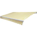 MCW Alu-Markise H790, Gelenkarmmarkise Sonnenschutz 4x3m Acryl Gelb/Weiß