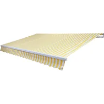 MCW Alu-Markise H790, Gelenkarmmarkise Sonnenschutz 4x3m Acryl Gelb/Weiß