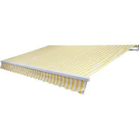 MCW Alu-Markise H790, Gelenkarmmarkise Sonnenschutz 4x3m Acryl Gelb/Weiß