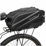 wozinsky Fahrradtasche mit langem Riemen und erweiterbaren Seitentaschen schwarz