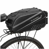 wozinsky Fahrradtasche mit langem Riemen und erweiterbaren Seitentaschen schwarz