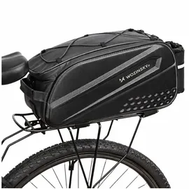 wozinsky Fahrradtasche mit langem Riemen und erweiterbaren Seitentaschen schwarz