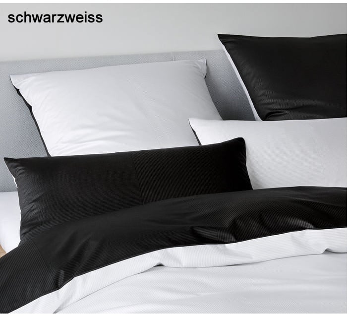 Elegante Bettwäsche Flip - 155x220 cm + 40x80 cm	schwarzweiss