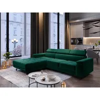 FurMeb24 ECKSOFA OLIVIO - 250 x 183 cm monolith 37 - mit schlaffunktion und bettkasten - linke seite - Grün