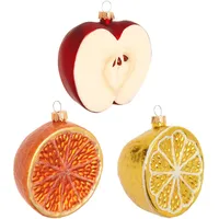Krebs Glas Lauscha Baumschmuck Obst-Set Mehrfarbig, 8cm