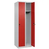 CP Spind Classic Plus lichtgrau, verkehrsrot 080000-20 S10003, 2 Schließfächer 60,0 x 50,0 x 185,0 cm