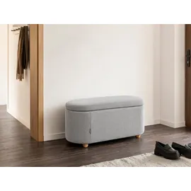 Beliani Polsterbank Hayward Hellgrau 98 x 40 x 48 cm