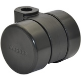 WAGNER Design Möbelrolle/Lenkrolle - hart - Durchmesser Ø 38 mm, Bauhöhe 40 mm, schwarz, Tragkraft 80 kg - Made in Germany - 01003801