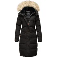 Marikoo Damen langer Winterjacke Stepp Parka mit abnehmbarer Kapuze Schneesternchen