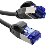 InLine InLine® Patchkabel Slim, Cat.6A, S/FTP, TPE (LSZH), PoE, schwarz, 25m