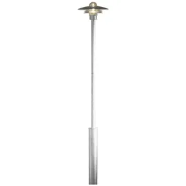 Konstsmide Außenstandleuchte Glas, Metall, Stahl 40 cm x 40 cm x 225,0 cm 1xE27 silber