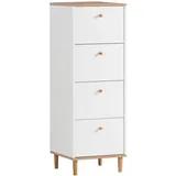 Schildmeyer Schildmeyer, Kommode Hilda weiß matt/artisaneiche Dekor, 40 x 40 x 116,7 cm