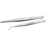 FMprofessional Servier-/Deko Pinzetten Set 2tlg 11,6 cm Stahl silber
