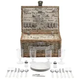 casa.pro Picknickkorb mit Besteck-Set für 4 Personen 40 x 30 x 20 cm grau