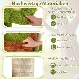 Costway Kratzbaum 55 x 40 x 92 cm Grün/Braun