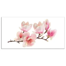 Küchenrückwand ARTLAND "Magnolie", pink, B:110cm H:55cm, Aluminium, Spritzschutzwände, Alu Spritzschutz mit Klebeband, einfache Montage