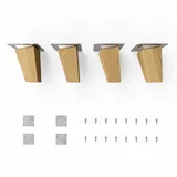 sossai® Möbelfuß Holzfüße Eckig schräge Ausführung - Eiche, (4-St), 8cm - 71cm 8 cm