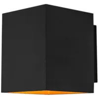 QAZQA Design-Wandleuchte schwarz und gold quadratisch - Sola