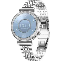 Smartwatch Damen Rund 1.27" Smart Watch Damenuhr mit Telefonfunktion Fitnessuhr Diamant Elegant Pulsuhr Menstruationszyklus Schlaftracker Schrittzähler IP68 Wasserdicht Fitnesstracker iOS Android