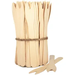 WISEFOOD 1000 Gabeln - Holz Pommesgabel - 12 cm