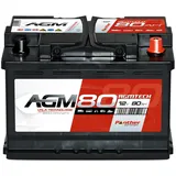 Panther AGM Solarbatterie 12V 80Ah Boot Camping Wohnmobil Versorgungsbatterie