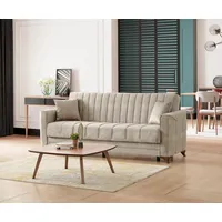 gowoll 3-Sitzer Sofa mit Schlaffunktion und Stauraum Schlafsessel Gästebett beige