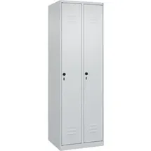 Californian Products CP Spind Classic PLUS, 2 Abteile, 1850x600x500mm, 7035/7035 Verschluss Sicherheits-Drehriegel 3 Garderobenhaken