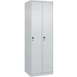Californian Products CP Spind Classic PLUS, 2 Abteile, 1850x600x500mm, 7035/7035 Verschluss Sicherheits-Drehriegel 3 Garderobenhaken