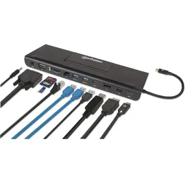 Manhattan USB-C 11-in1-Dockingstation - Schwarz