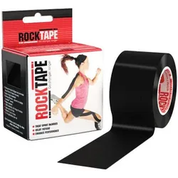 Kinesiologisches Tape RockTape - H2O (5cm x 5m) für Sportler - Schwarz SCHWARZ 5 M