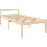 vidaXL Seniorenbett, Bett Holzbett für Schlafzimmer, Bettgestell Bettrahmen mit Lattenrost Kopfteil, Massivholzbett Einzelbett Komfortbett, 75x190cm Kiefer