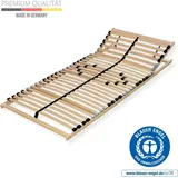 Verstellbarer Lattenrost 90x190, 7 Zonen, 28 flexible Leisten, hergestellt in Deutschland, Rahmen aus stabilem Buchenhoz, bis 150kg belastbar, Kopf...