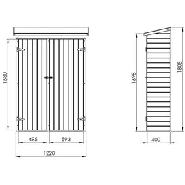 Axi Geräteschrank Olivier 1,31 x 1,80 m Braun