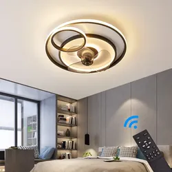 eckenventilator mit LED Beleuchtung Deckenlampe Ventilator 3338 Ø 50cm 96W mit Fernbedienung Lichtfarbe/Helligkeit einstellbar
