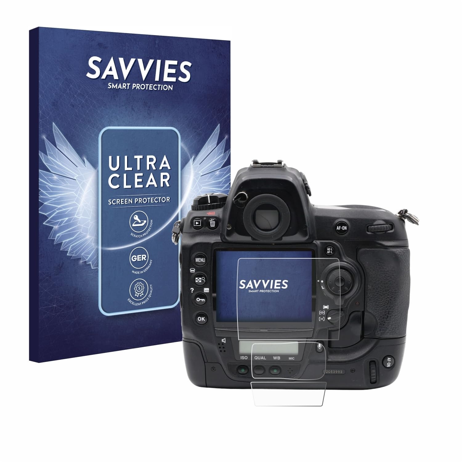 Savvies 6 Stück Schutzfolie für Nikon D3x Displayschutz-Folie Ultra-Transparent