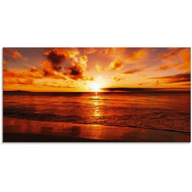 Artland Glasbild »Schöner Sonnenuntergang Strand«, Gewässer, (1 St.), orange