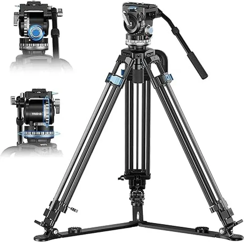 SIRUI SQ75+VHS10 Carbon-Video-Stativ-Set, professioneller Schwerlast-Flüssigkeitskopf, 182cm mit 7-Stufen-Gegengewicht, 4-Stufen-Pan/Tilt-Hydraulikdämpfung, maximale Belastung 10kg