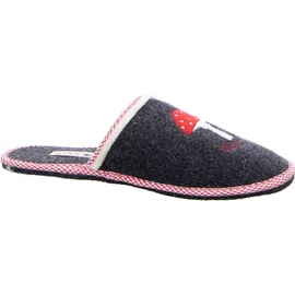 ADELHEID Glückspilz Filzpantoffeln, Farbe:Rabenschwarz, Größe:42/43 - 42/43 EU