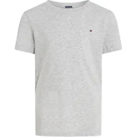 Tommy Hilfiger Jungen T-Shirt Kurzarm Rundhalsausschnitt, Grau (Grey Heather), 10 Jahre
