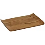 Spetebo Akazien Servierbrett mit geschwungenen Rändern - 31 x 20 cm - Holz Deko Kerzentablett - Serviertablett Tischdeko Holzbrett für Gestecke Weihnachten Advent Hochzeit