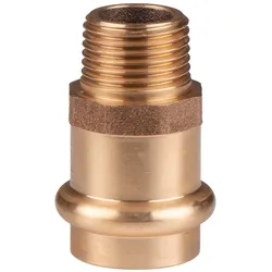 Kupfer Pressfitting Übergang aus Rotguss 22 mm - 1/2