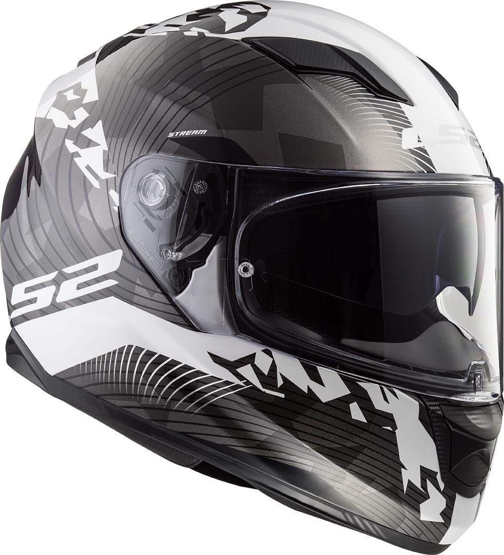 LS2 FF320 Stream Evo Hype Helm, zwart-wit, XS