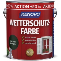 RENOVO Wetterschutzfarbe, 3 l, moosgrün - gruen