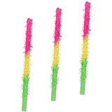 PartyKindom 3 Stück Teiliges Buntes Piñata Schläger Leicht für Fiesta Partyspiele und Mexikanische Feierlichkeiten für Geburtstags und Karnevalspartys